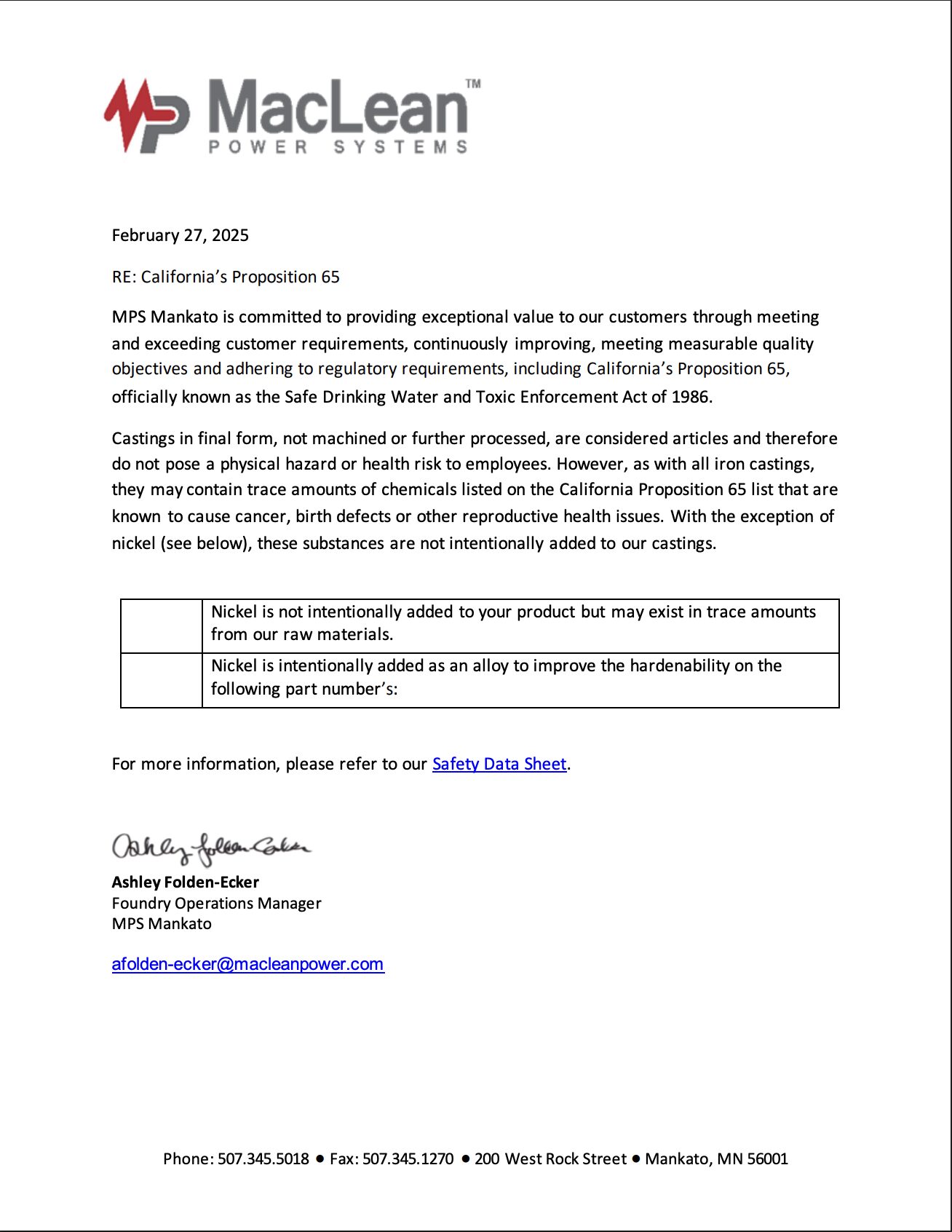 California's Proposition 65 cover screenshot
